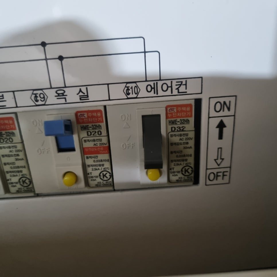 전원 스위치 및 배선 라벨링 확인