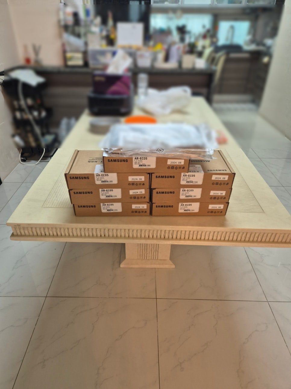 설치 전 준비된 삼성 시스템에어컨 제품들